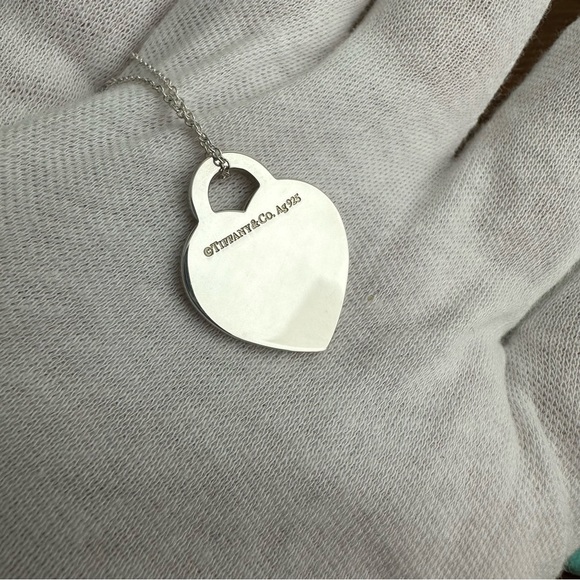 Tiffany Sterling Silver Heart Pendant Medium - Picture 8 of 9